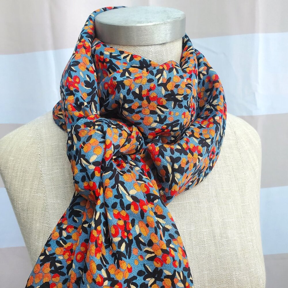 Derek Lam 100% Silk Scarf - Floral Design NEW Never Worn. RET: $225 Barney's NY